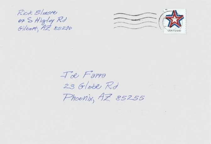 Hand-addressed envelope